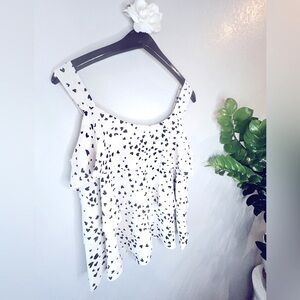 Sweet Train Top, heart pattern, ruffle blouse